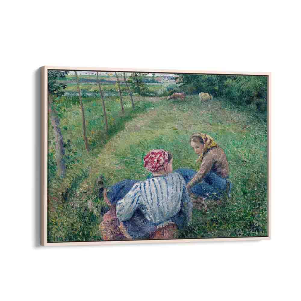 painting - YOUNG PEASANT GIRLS RESTING IN THE FIELDS NEAR PONTOISE (1882) by Asianmonk