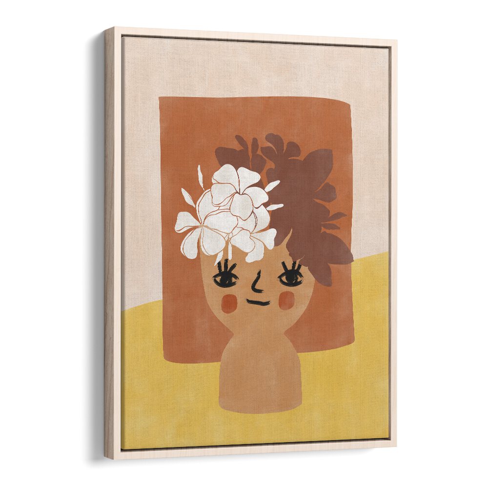 Brighten your space with the HAPPY FLOWER POT, BOHO ART PAINTINGS by Elena Ristova, showcasing vibrant geometric designs.