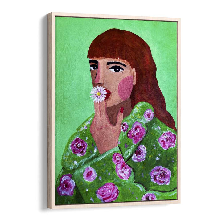 Colorful fashion poster featuring a woman smoking a flower, perfect for elevating your space with style.