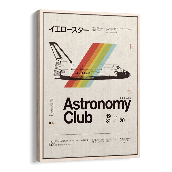 Stunning ASTRONOMY CLUB, FANTASY poster featuring a vintage shuttle design, perfect for space enthusiasts.