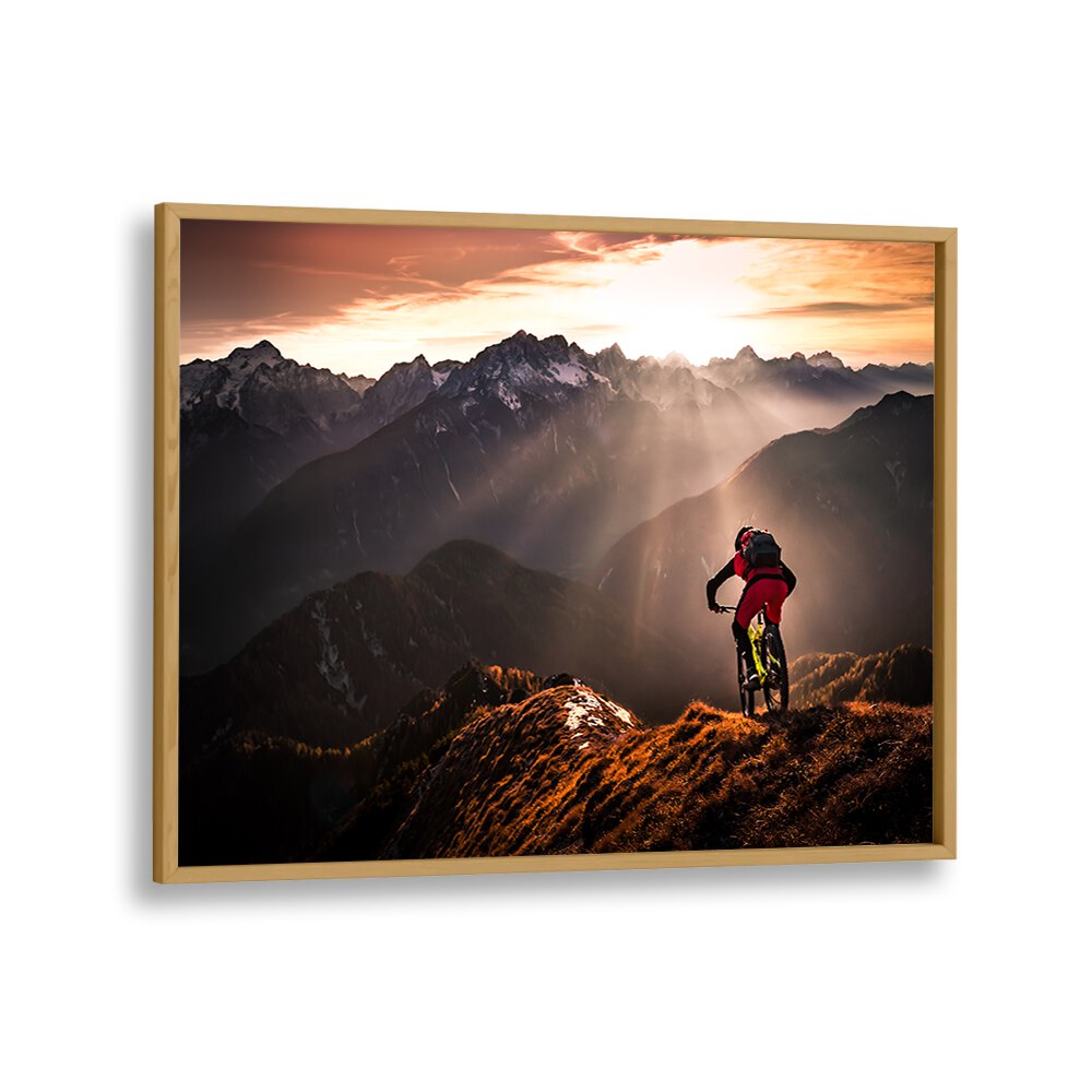Stunning mountain biking scene showcasing dynamic movement, part of the JUST RIDE, PHOTOGRAPHY PRINTS collection.