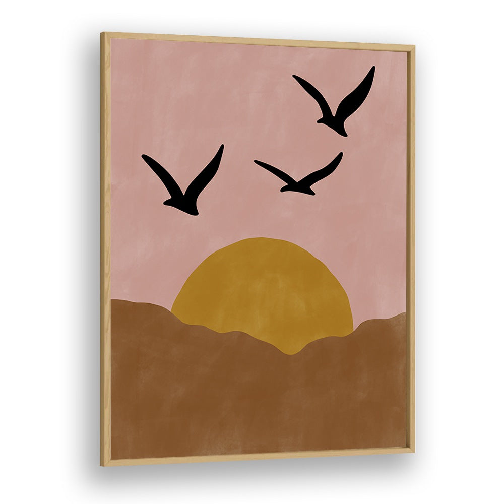 Captivating TWILIGHT, LANDSCAPE PAINTINGS by Elena Ristova, featuring serene colors and birds at sunset.