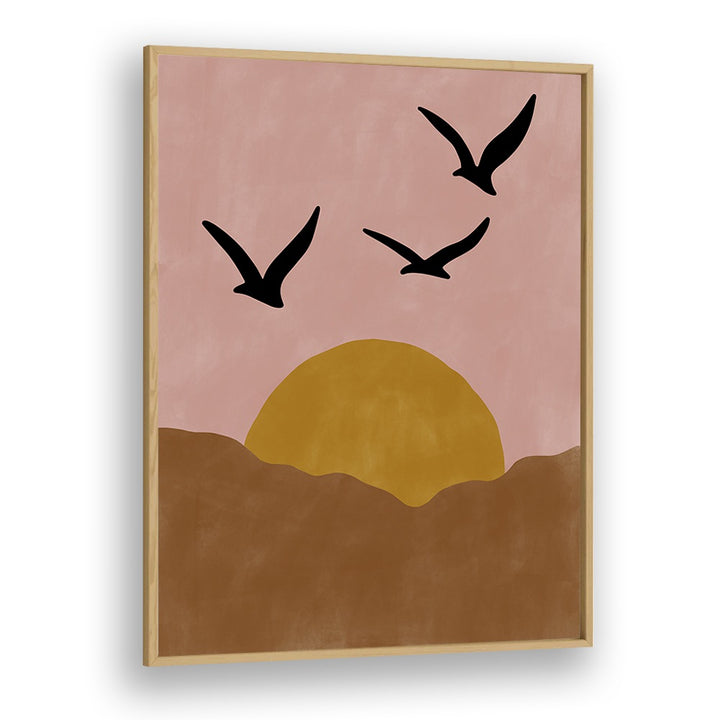 Captivating TWILIGHT, LANDSCAPE PAINTINGS by Elena Ristova, featuring serene colors and birds at sunset.