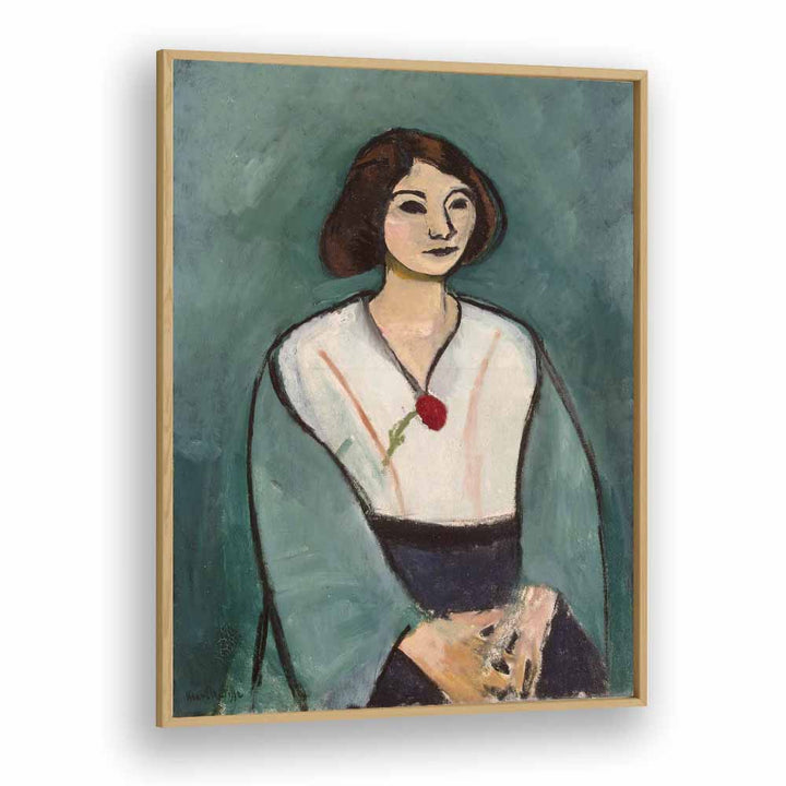 artist x collabs painting - WOMAN IN GREEN WITH A CARNATION (1909) by Asianmonk