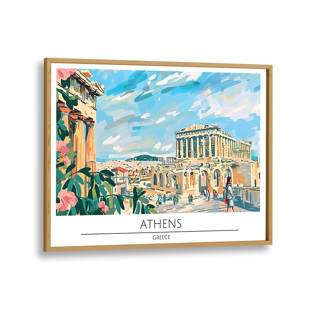 Vibrant ATHENS CAPITAL CITY - GREECE TRAVEL POSTERS showcasing the iconic Acropolis and rich cultural heritage.