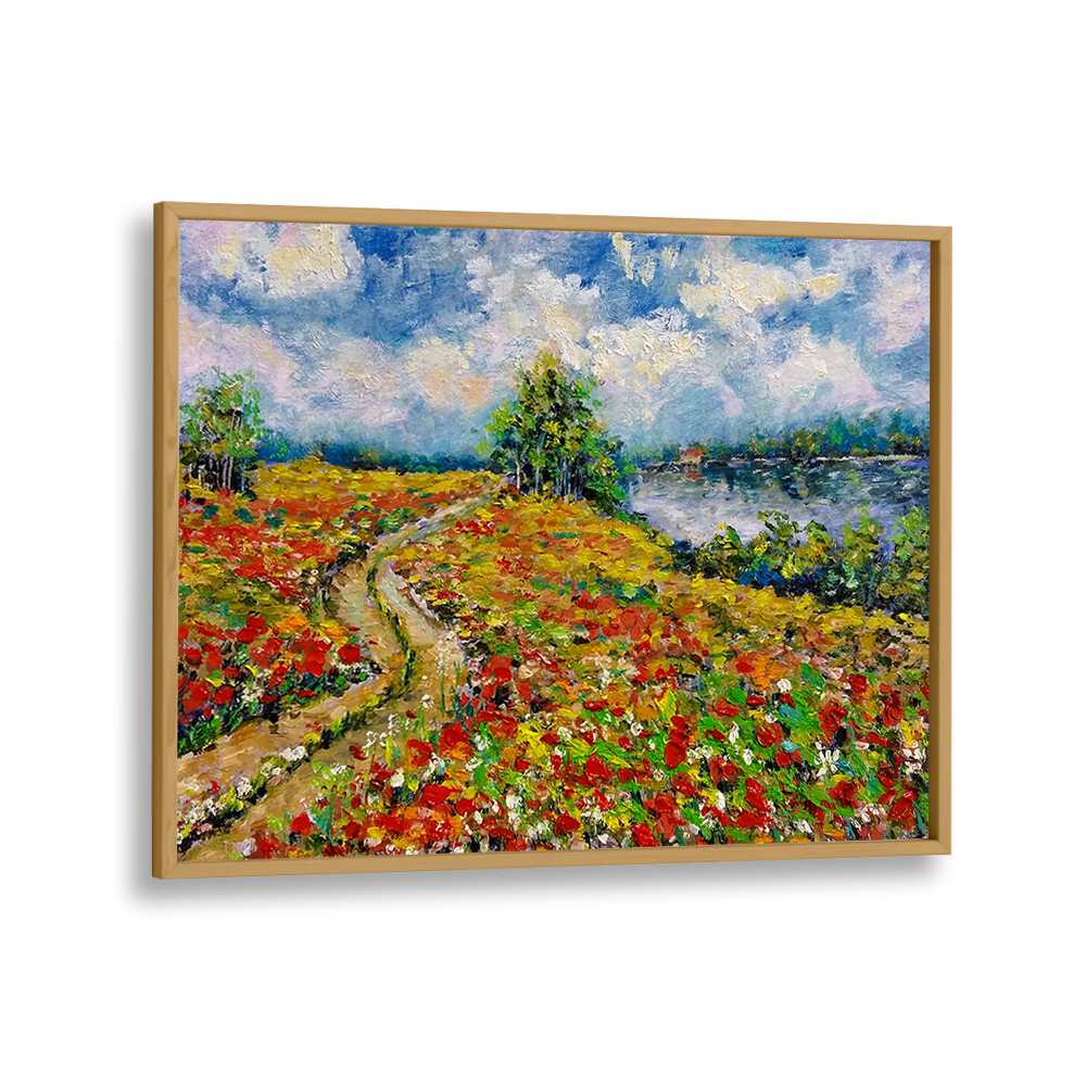 Vibrant COUNTRYSIDE LANDSCAPE painting showcasing colorful fields and serene nature, perfect for art lovers.
