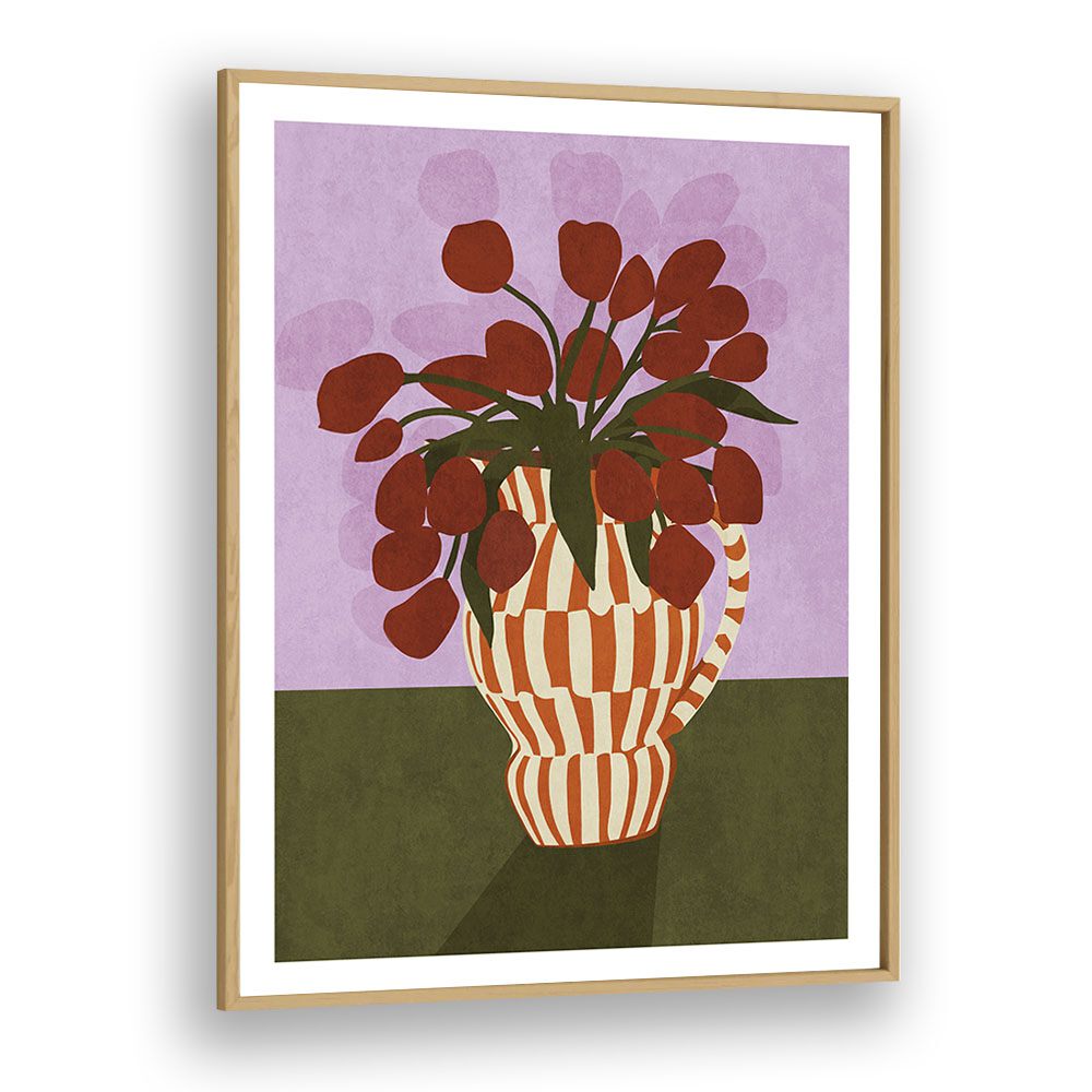 Stunning FLOWER VASE I, BOHO ART PAINTINGS by Emel Tunaboylu, perfect for elevating your modern space.