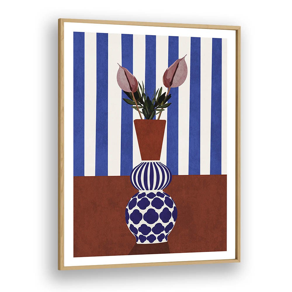 Elegant FLOWER VASE II, BOHO ART PAINTINGS by Emel Tunaboylu, featuring striking colors and design for your decor.