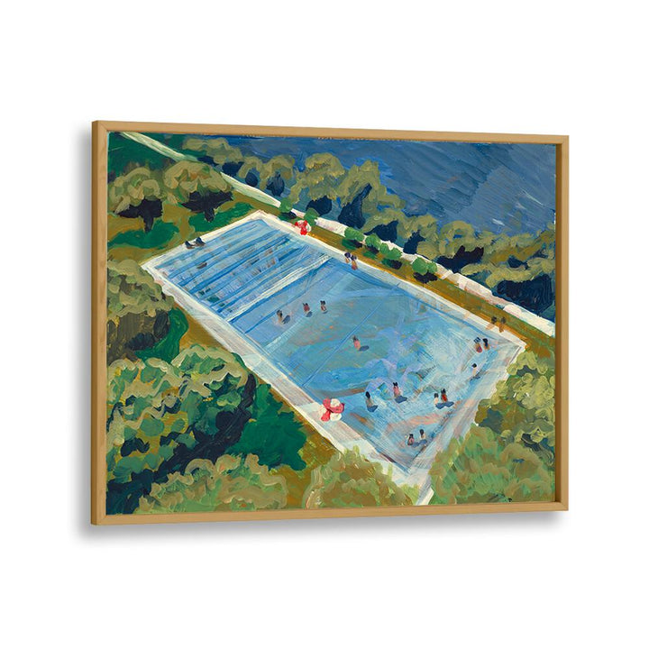 Vibrant AUSTIN DEEP SWIMMING POOL , LANDSCAPE PAINTINGS showcasing serene pool scenes to enhance any living space.