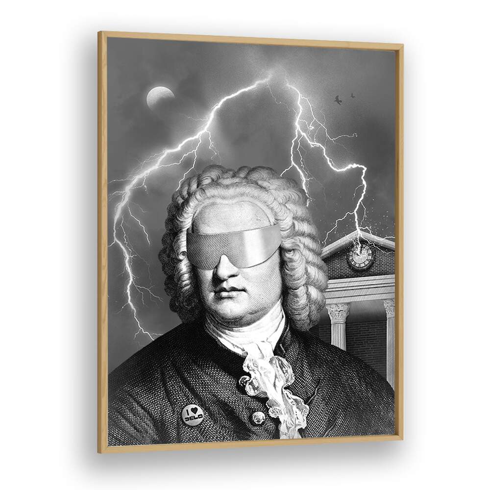 BACH TO THE FUTURE I, ALTERED ART PRINTS showcase a striking portrait blending classic and modern styles.