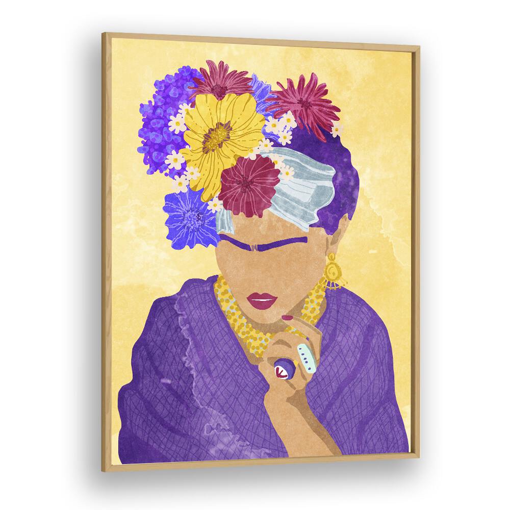 Vibrant FRIDA AND FLOWERS, FASHION POSTERS artwork by Raissa Oltmanns enhances any space with modern elegance.