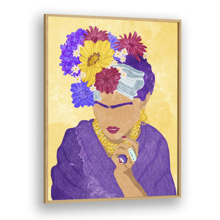 Vibrant FRIDA AND FLOWERS, FASHION POSTERS artwork by Raissa Oltmanns enhances any space with modern elegance.