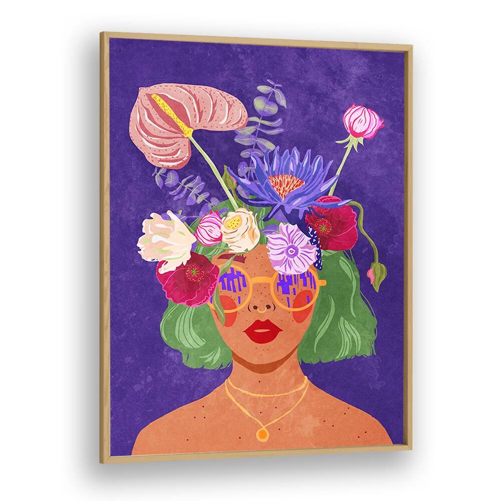 Colorful "Flower Head" fashion poster showcasing vibrant floral art by Raissa Oltmanns, perfect for any stylish space.