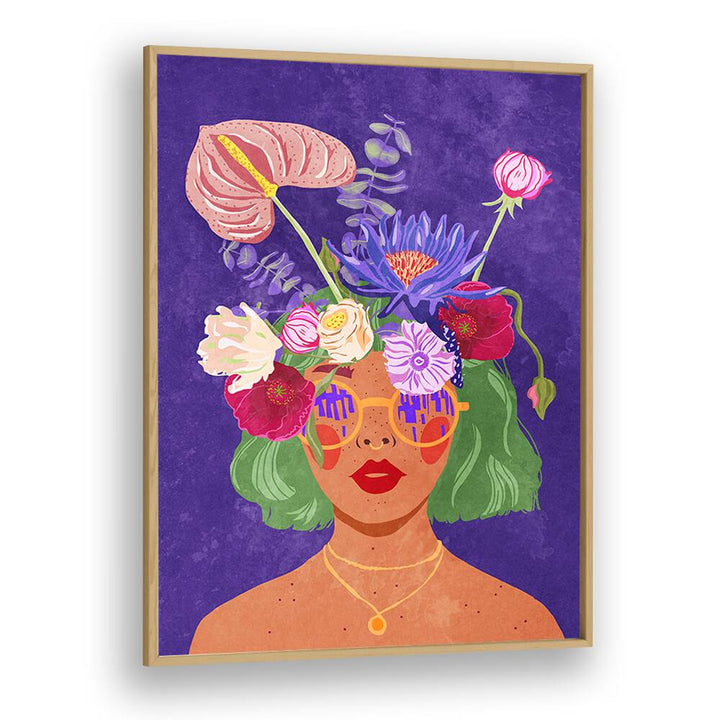 Colorful "Flower Head" fashion poster showcasing vibrant floral art by Raissa Oltmanns, perfect for any stylish space.
