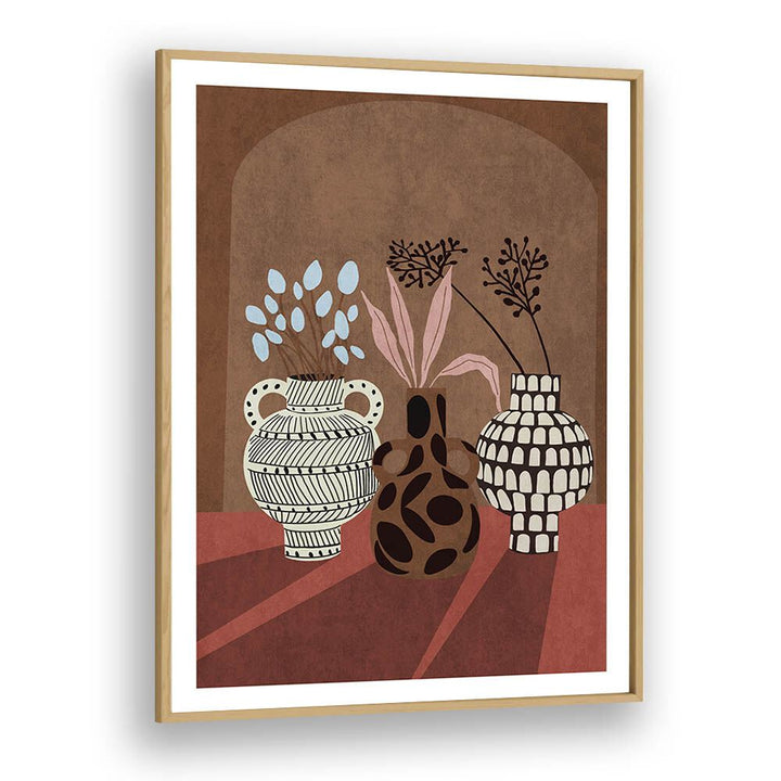 Stylish FLOWER VASE V, BOHO ART PAINTINGS by Emel Tunaboylu, enhancing any space with vibrant colors and design.