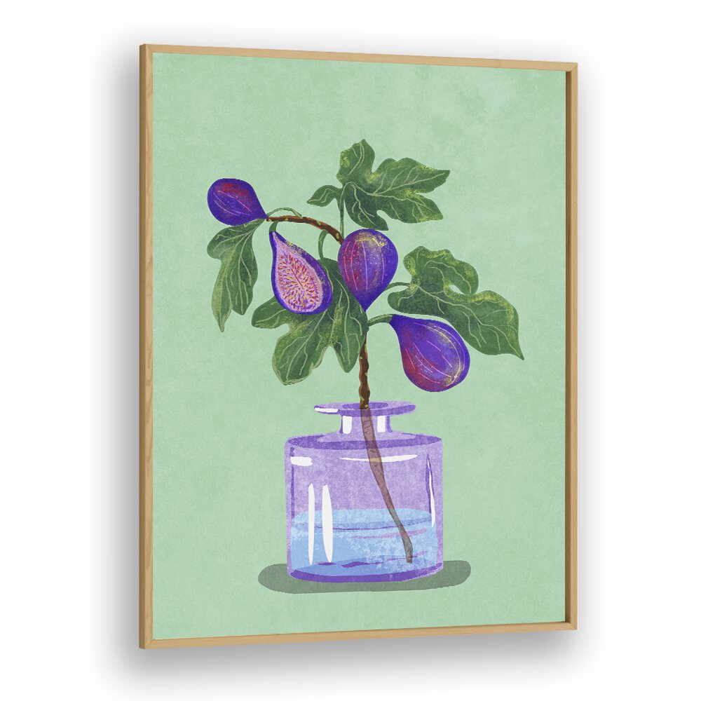 Vibrant FIGS BRANCH IN VASE, FLORAL FLOWER PAINTING by Raissa Oltmanns, perfect for modern home decor.