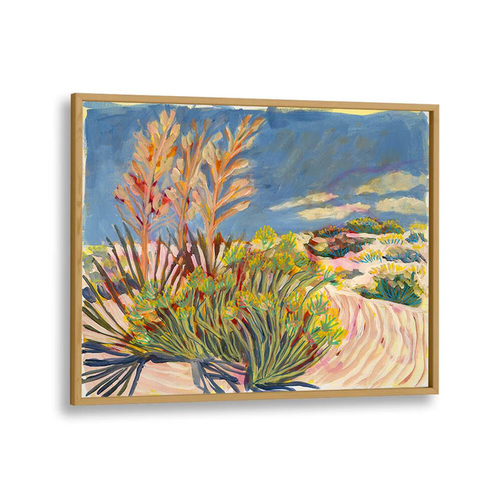 Vibrant LOOSE CANVAS PRINT, LANDSCAPE PAINTINGS featuring colorful flora and serene skies, perfect for home decor.