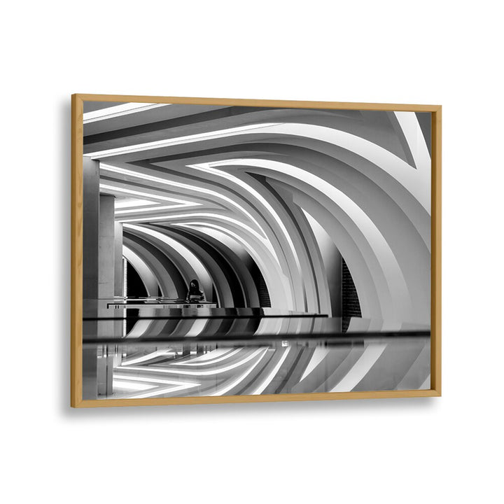 CURVED II, PHOTOGRAPHY PRINTS showcase captivating architectural lines and reflections in stylish wall art.
