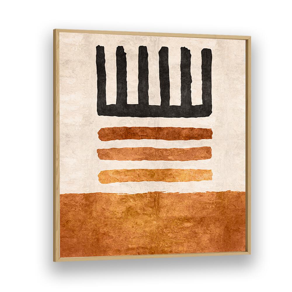 Geometrik Cizgili Kilim Turuncu, a stunning Boho art painting, perfect for transforming your space.