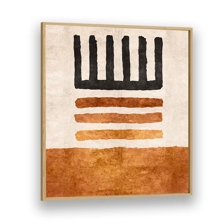 Geometrik Cizgili Kilim Turuncu, a stunning Boho art painting, perfect for transforming your space.