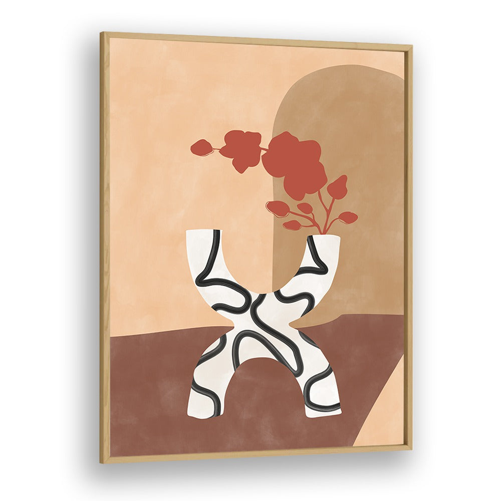 Stylish WHITE AND BLACK FLOWER POT, BOHO ART PAINTINGS by Elena Ristova enhances any modern space beautifully.