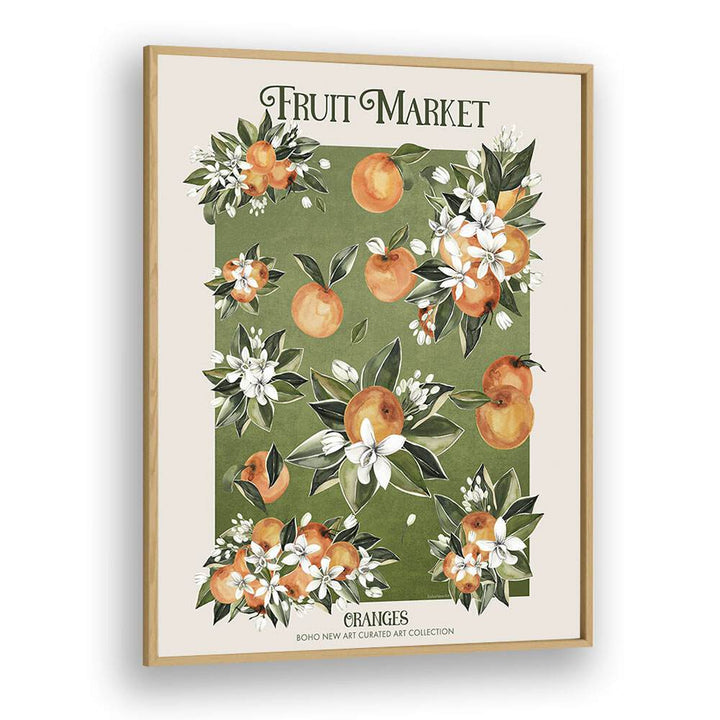 Vibrant FRUIT MARKET ORANGES with floral accents, perfect for adding charm to any space. Discover floral flower paintings!
