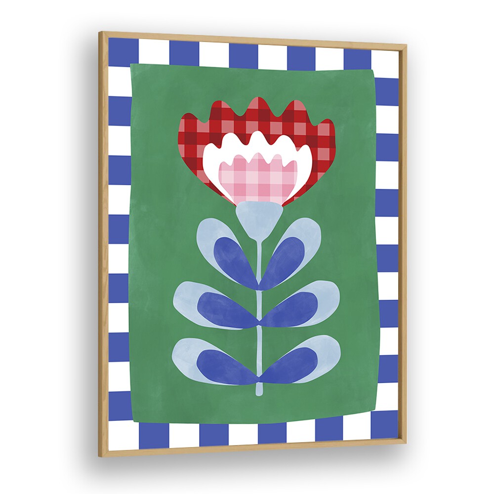 Exquisite Checkered Flower, Floral Flower Paintings by Elena Ristova, perfect for transforming your space with vibrant art.