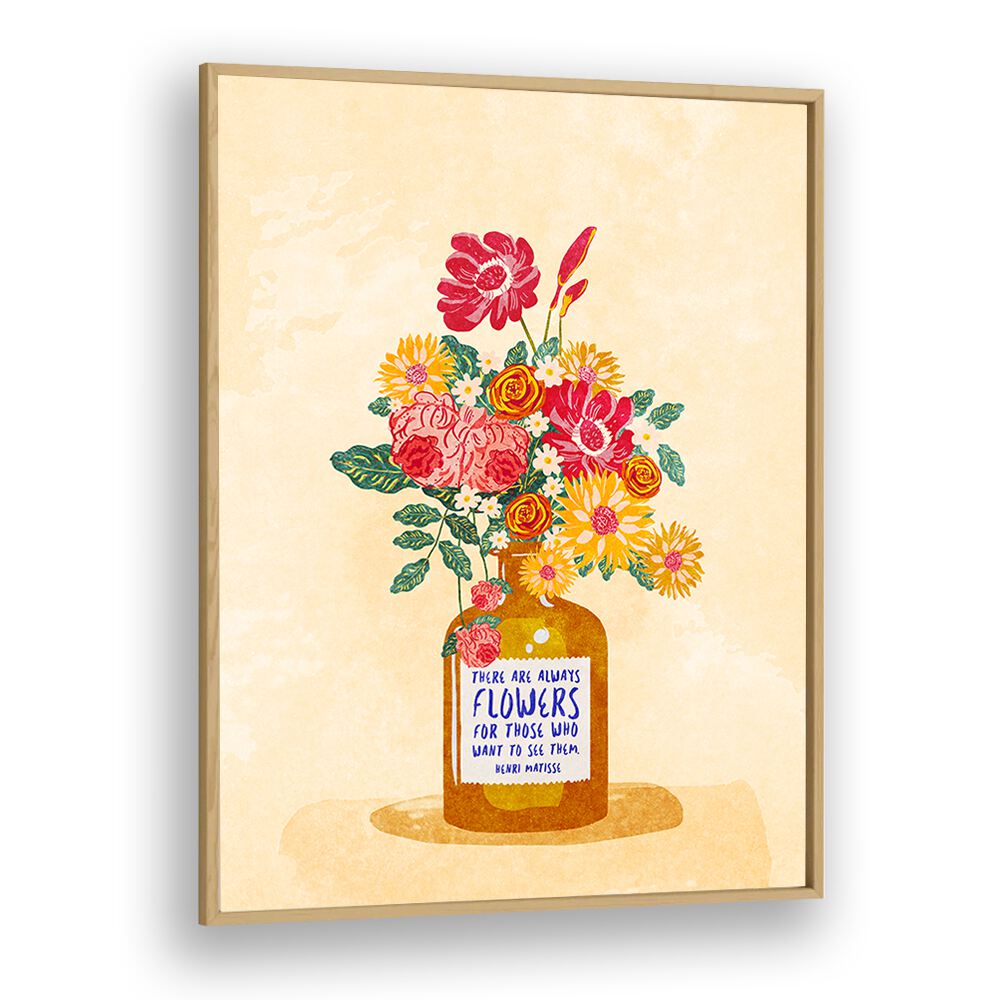 Bright floral arrangement in a vase, showcasing ALWAYS FLOWERS, FLORAL FLOWER PAINTINGS by Raissa Oltmanns.