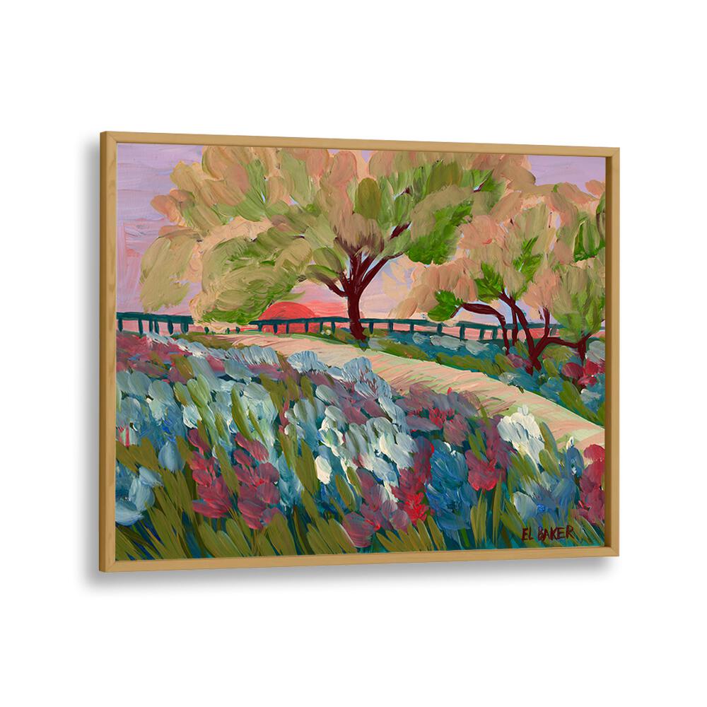 Vibrant HILL COUNTRY SUNRISE, LANDSCAPE PAINTINGS showcasing serene hills and a colorful sunrise for your home decor.