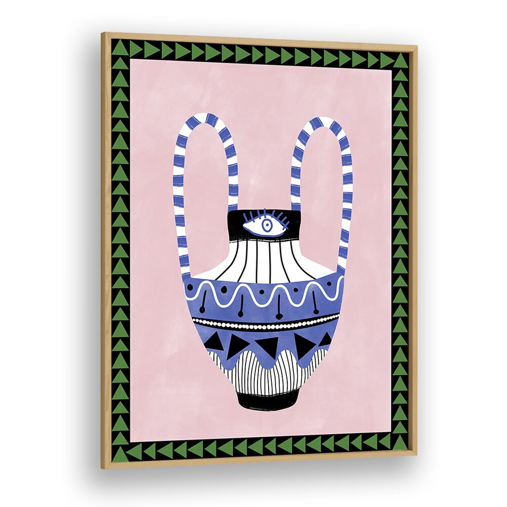 Enchanting EVIL EYE VASE and FLORAL FLOWER PAINTINGS by Elena Ristova, perfect for home decor and protection.
