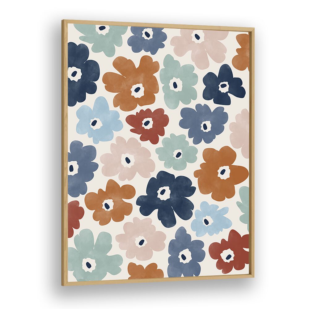 Bright and colorful BLUE TERRACOTTA FLOWERS, FLORAL FLOWER PAINTINGS by Elena Ristova, perfect for transforming your space.