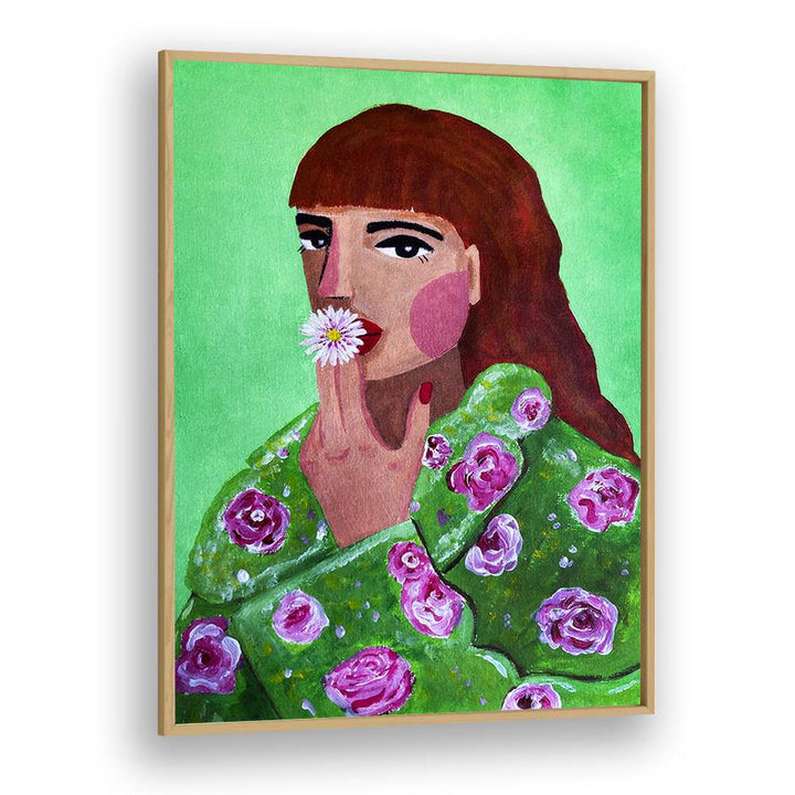 Colorful artwork featuring a woman smoking a flower, perfect for fashion posters by Raissa Oltmanns.