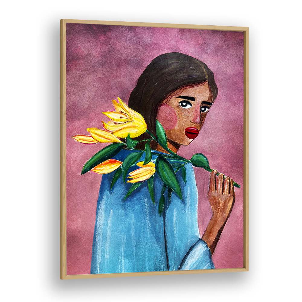 Stunning "Woman With Lily" fashion poster by Raissa Oltmanns, perfect for elevating your art collection.