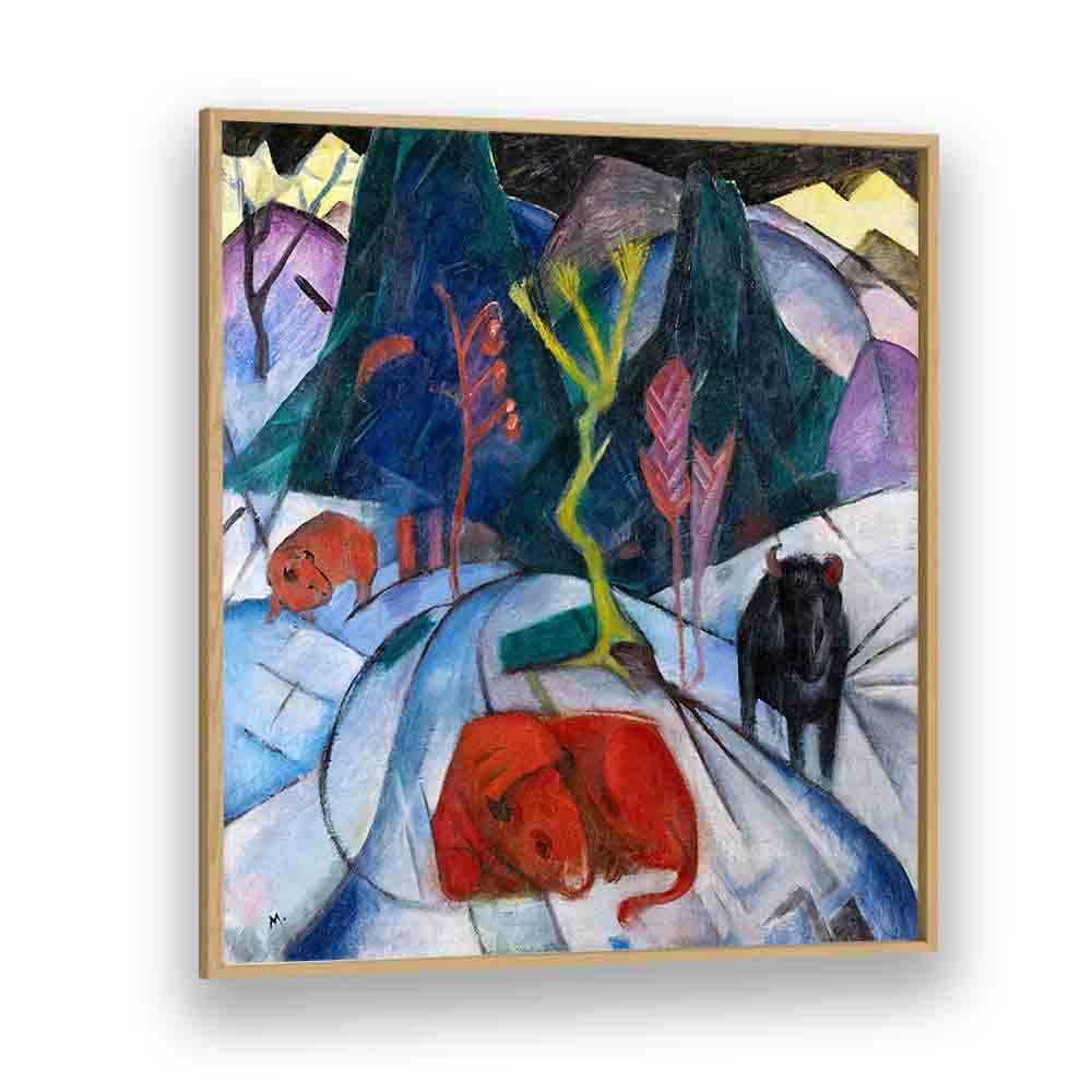 Egyptian painting - BISON IN WINTER (RED BISON ) (1913) by Asianmonk