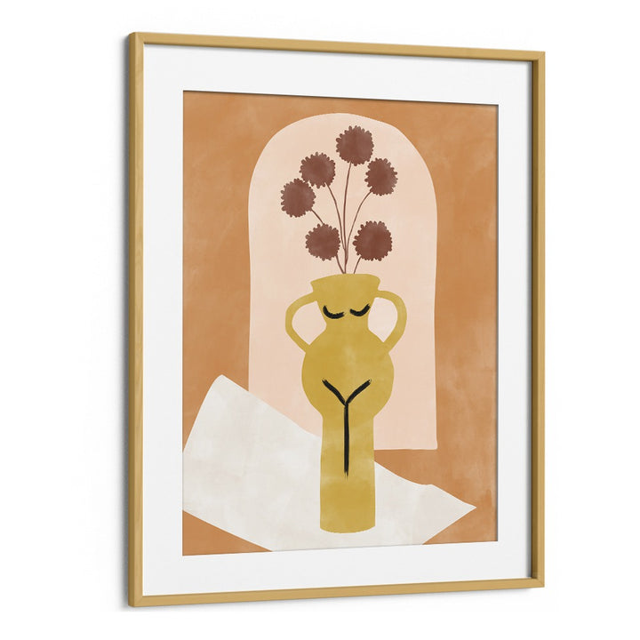 Yellow flower pot art print by Elena Ristova, a vibrant addition to your boho art paintings collection.