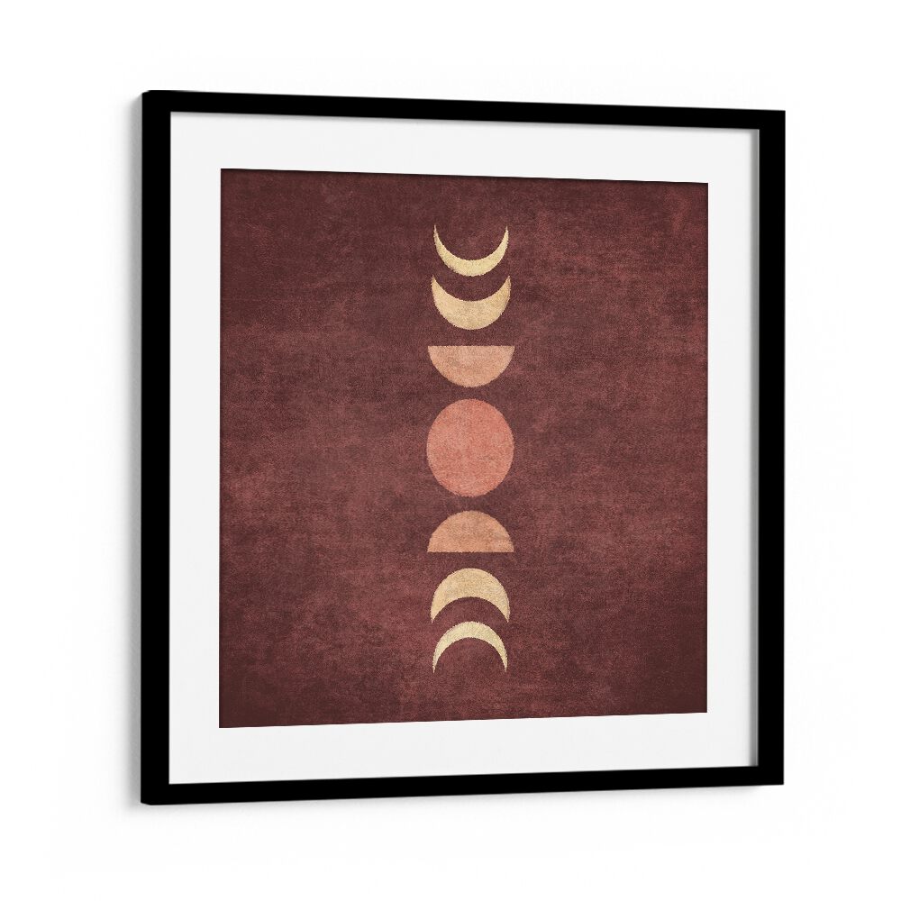 Transform your space with VISNE MOON PHASES III, BOHO ART PAINTINGS by Emel Tunaboylu, showcasing cosmic beauty.