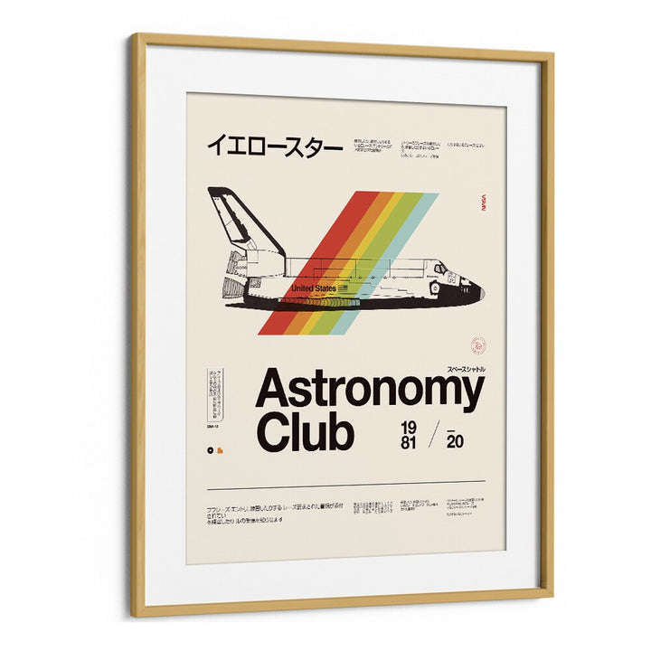 Stunning ASTRONOMY CLUB, FANTASY poster featuring a vintage space shuttle design, perfect for space enthusiasts.