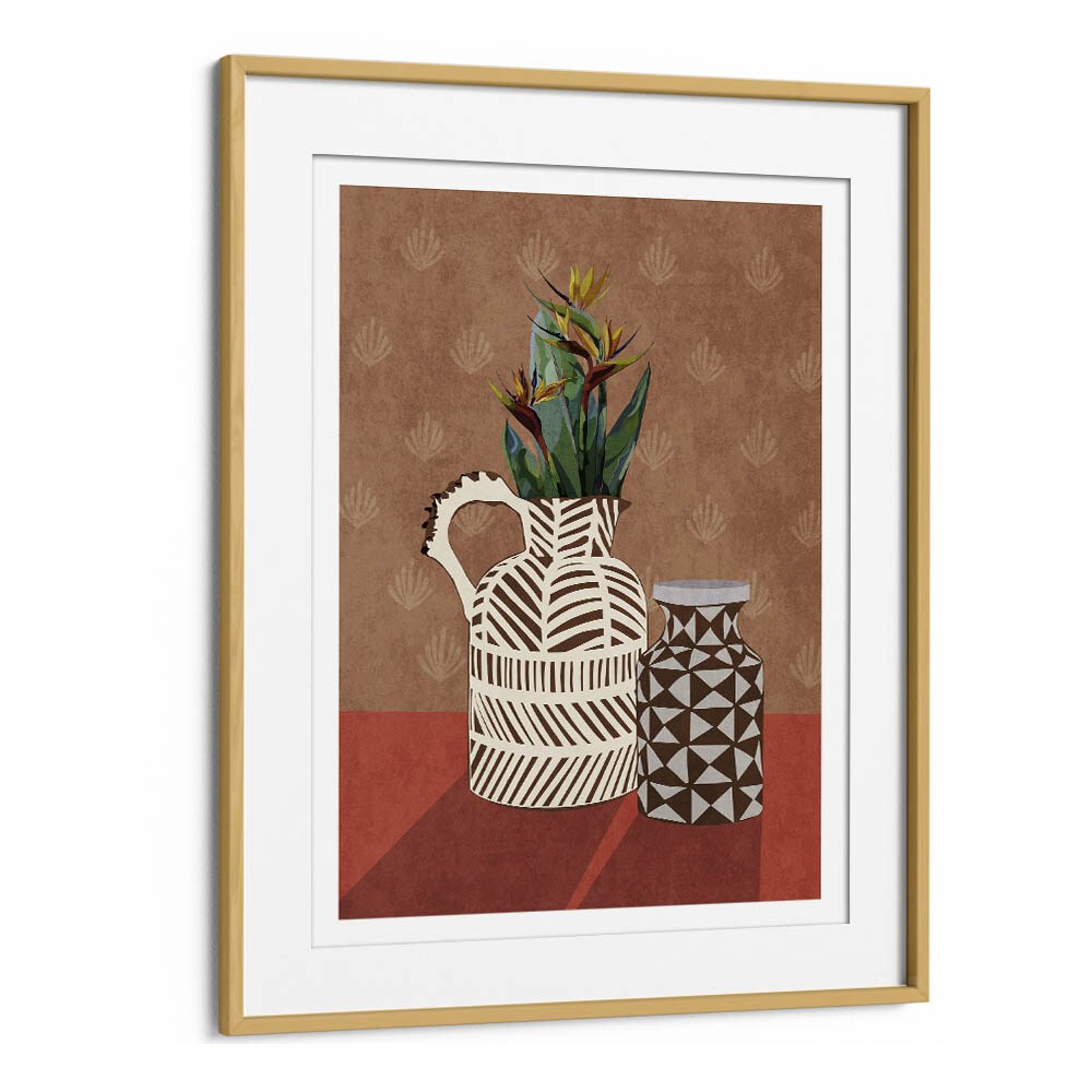 Elegant FLOWER VASE IV, BOHO ART PAINTINGS by Emel Tunaboylu, showcasing vibrant colors and modern design.