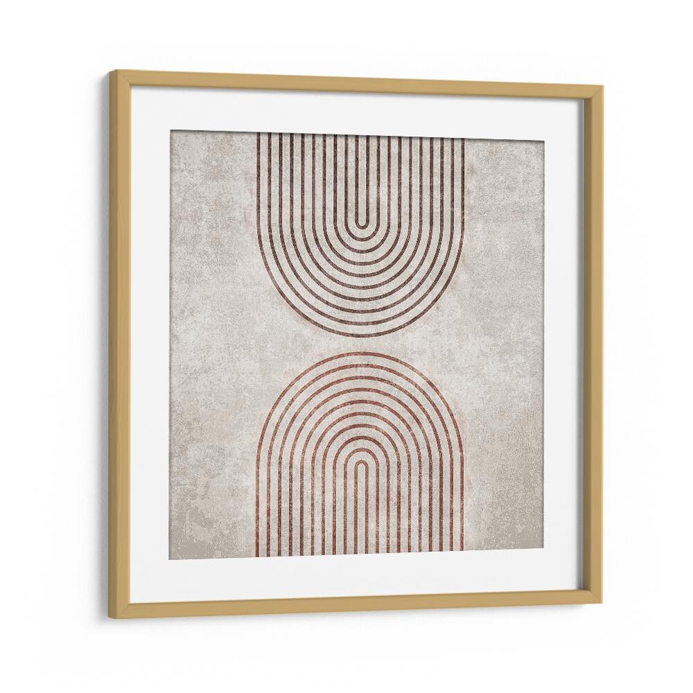 Elegant RAINBOW GATE, BOHO ART PAINTINGS showcasing unique curved lines on a textured background, perfect for any space.