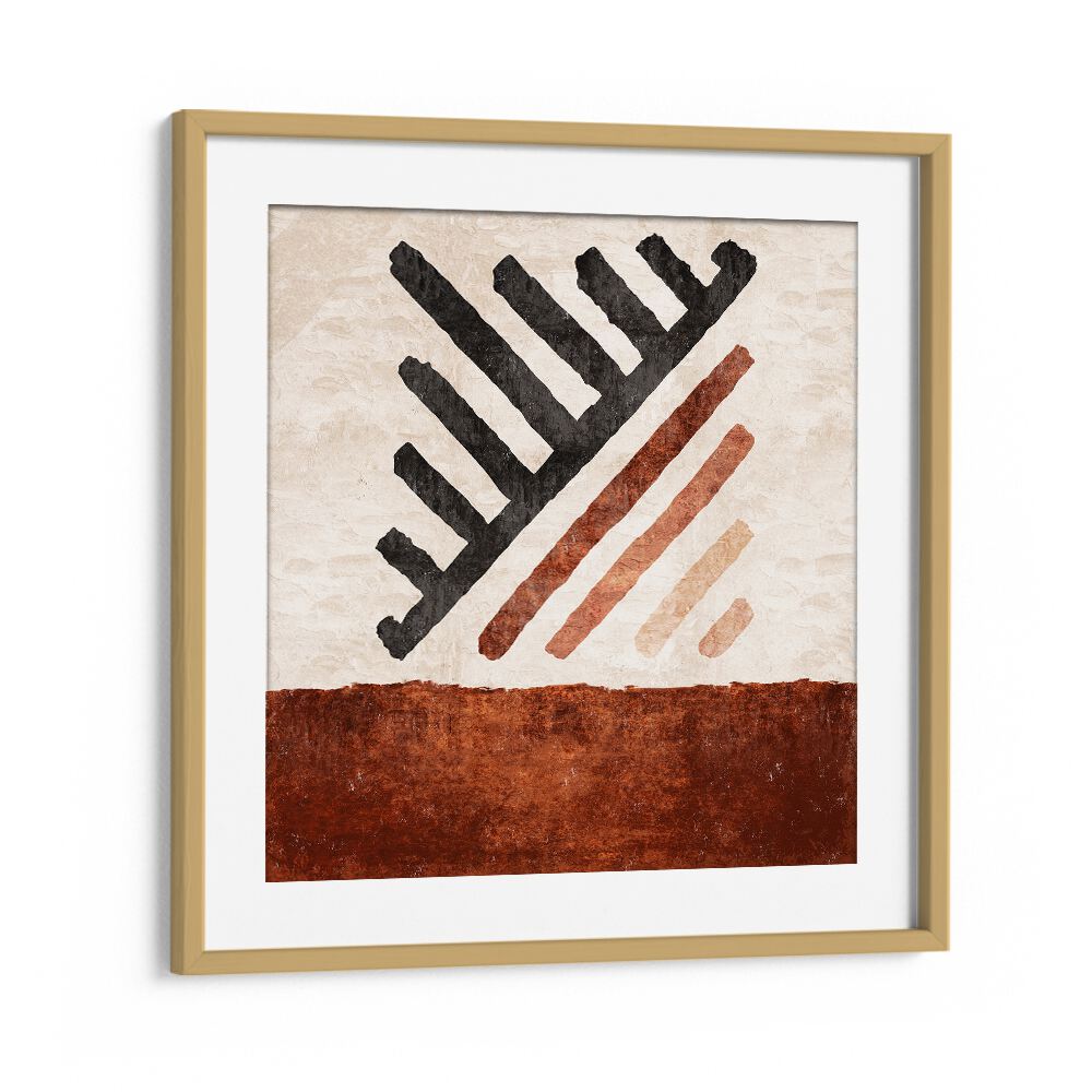 Geometrik Cizgili Kilim Kiremit, Boho Art Paintings, adds modern elegance to your space with vibrant colors and design.