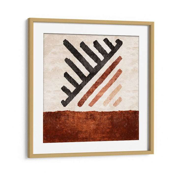 Geometrik Cizgili Kilim Kiremit, Boho Art Paintings, adds modern elegance to your space with vibrant colors and design.