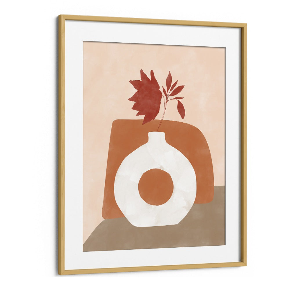 Elegant WHITE FLOWER POT, BOHO ART PAINTINGS by Elena Ristova, perfect for enhancing your home decor.