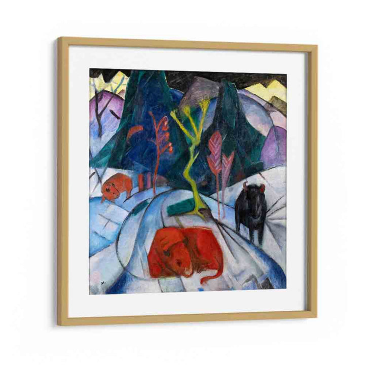 Egyptian painting - BISON IN WINTER (RED BISON ) (1913) by Asianmonk