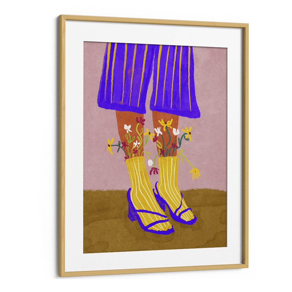 Vibrant FASHION SHOOTY, FASHION POSTERS by Raissa Oltmanns showcase stylish boots adorned with flowers. Perfect decor!