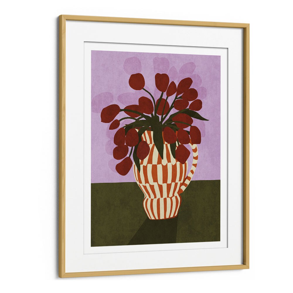 Beautiful FLOWER VASE I, BOHO ART PAINTINGS by Emel Tunaboylu, perfect for elevating modern home decor.