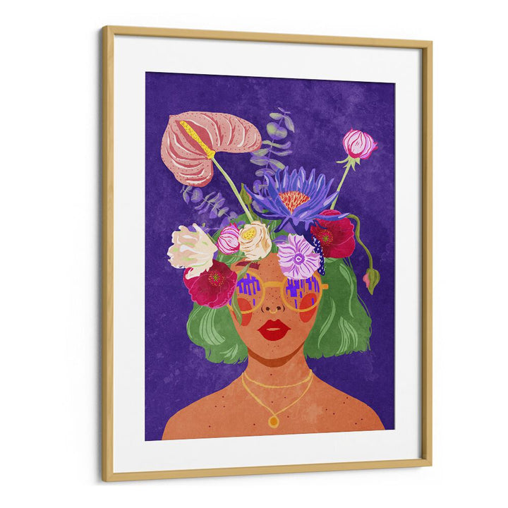 Colorful "Flower Head" fashion poster featuring floral details by Raissa Oltmanns for vibrant home decor.