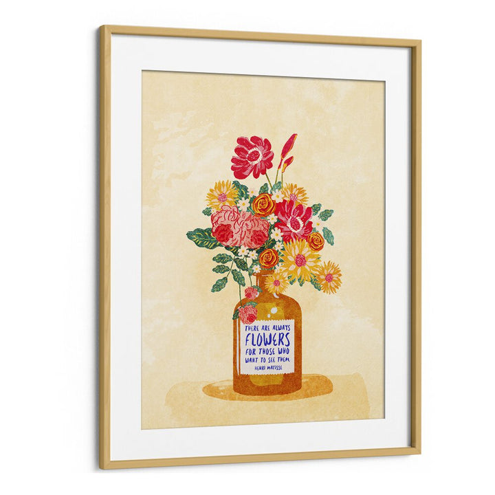 Bright floral arrangement in a vase, showcasing ALWAYS FLOWERS, FLORAL FLOWER PAINTINGS by Raissa Oltmanns.