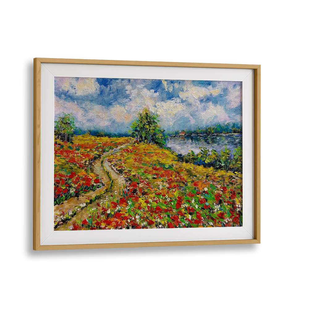 Vibrant COUNTRYSIDE LANDSCAPE painting featuring colorful fields, perfect for art lovers transforming their space.