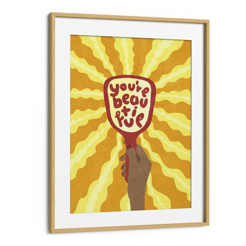 Colorful wall art featuring “you’re beautiful” text, perfect for inspiring positivity with BEAUTIFUL, QUOTES.