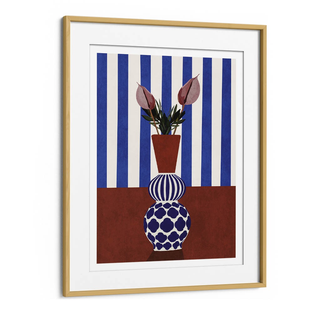 Elevate your decor with FLOWER VASE II, BOHO ART PAINTINGS by Emel Tunaboylu, a stunning canvas for any space.